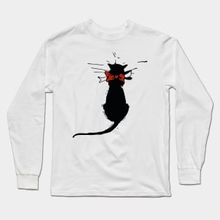 Lindo gato negro Long Sleeve T-Shirt